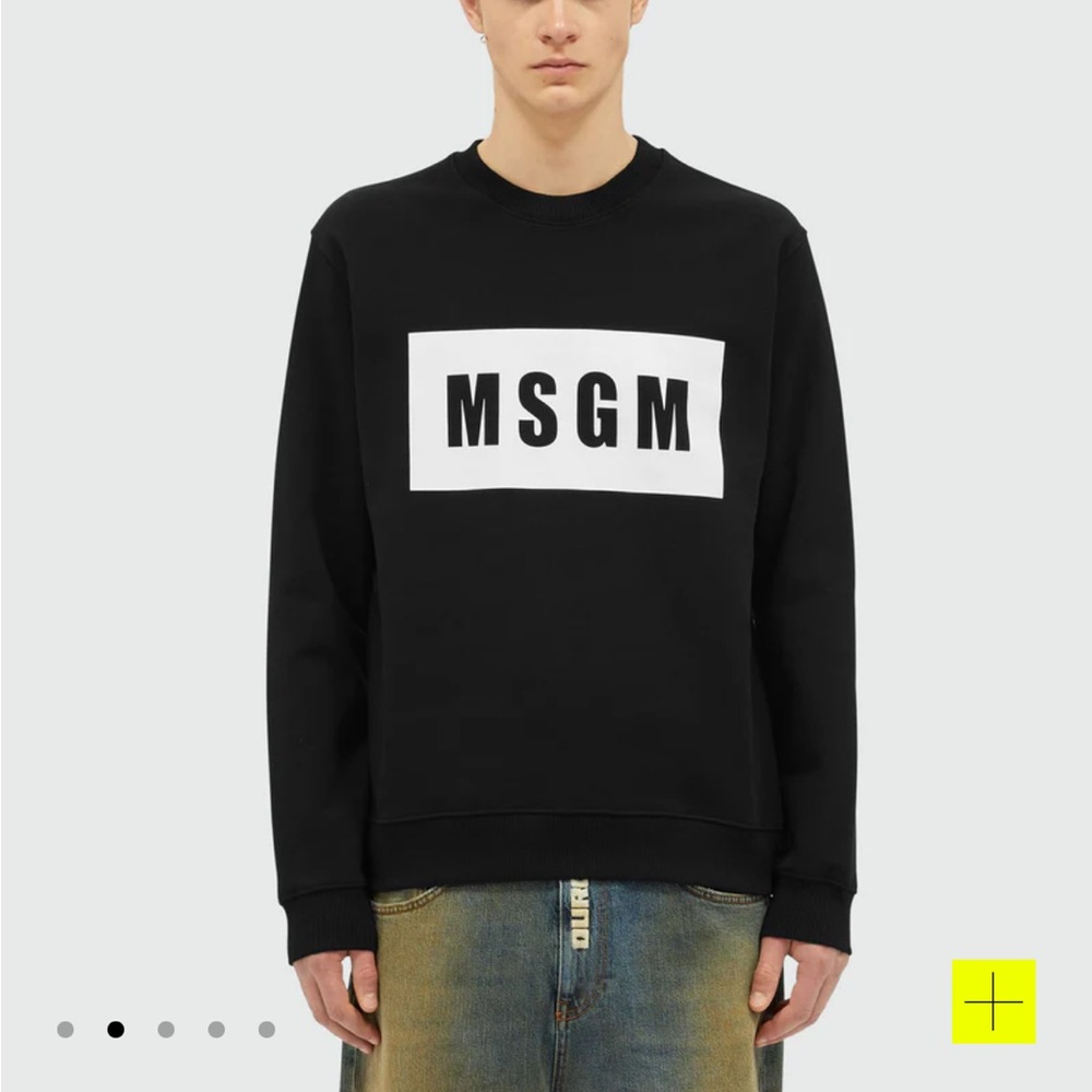 MSGM Solid colour cotton sweatshirt with a box logo MEN